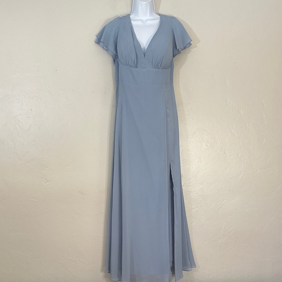 Azazie Light Blue Maxi Dress - Picture 1 of 7